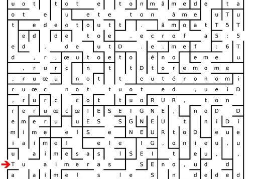 Verset en labyrinthe  - Deutéronome 6.5