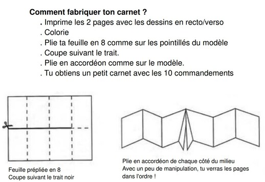 Mini carnet  coloriages 10 commandements